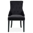 Clearance - Lion Knockerback Dining Chairs - Set of 2 - Black Velvet Fabric - FS271