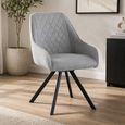 Clearance - Valencia Dining Chair - Set of 2 - Swivel - Grey Fabric - A456