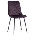 Clearance - Bella Dining Chair - Set of 2 - Cross Stitched - Aubergine Velvet Fabric - A423