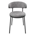 Clearance - Simoni Dining Chair - Set of 2 - Curved Back - Grey Linen Fabric - A454
