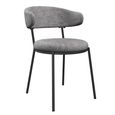 Clearance - Simoni Dining Chair - Set of 2 - Curved Back - Grey Linen Fabric - A454
