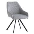 Clearance - Valencia Dining Chair - Set of 2 - Swivel - Grey Fabric - A456