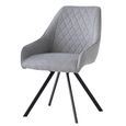 Clearance - Valencia Dining Chair - Set of 2 - Swivel - Grey Fabric - A456