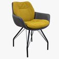 Alexia Dining Armchair - Anthracite Black Powder Coated Round Legs - Variation Available