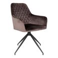 Clearance - Harbo Dining Chair - Set of 2 - Light Brown - Velvet Fabric - Swivel - FSS17316