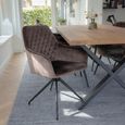 Clearance - Harbo Dining Chair - Set of 2 - Light Brown - Velvet Fabric - Swivel - FSS17316