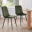 Bella Dining Chair - Set of 2 - Cross Stitched - Juniper Green Velvet
