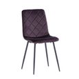 Bella Dining Chair - Set of 2 - Cross Stitched - Aubergine Velvet
