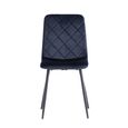 Bella Dining Chair - Set of 2 - Cross Stitched - Deep Blue Velvet