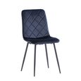 Bella Dining Chair - Set of 2 - Cross Stitched - Deep Blue Velvet