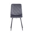 Bella Dining Chair - Set of 2 - Cross Stitched - Grey Velvet Fabric