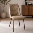 Amber Dining Chair - Set of 2 - Taupe Faux Leather