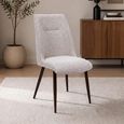 Chelsea Dining Chair - Set of 2 - Natural Fabric - Brown Legs