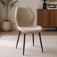 Davis Dining Chair - Set of 2 - Stone Faux Leather