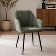 Hugo Dining Chair - Set of 2 - Mint Green Fabric