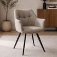 Poppy Dining Armchairs - Set of 2 - Taupe Fabric