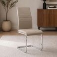 Soho Dining Chair - Set of 2 - Chrome Cantilever - Cappuccino Faux Leather