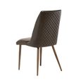 Amber Dining Chair - Set of 2 - Dark Brown Faux Leather