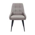 Ava Dining Chair - Set of 2 - Taupe Faux Leather