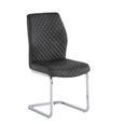 Capri Dining Chair - Set of 2 - Chrome Cantilever - Grey Fabric