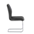 Capri Dining Chair - Set of 2 - Chrome Cantilever - Grey Fabric