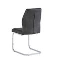 Capri Dining Chair - Set of 2 - Chrome Cantilever - Grey Fabric