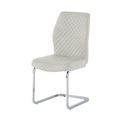Capri Dining Chair - Set of 2 - Chrome Cantilever - Stone Fabric