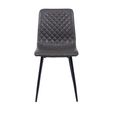 Dining Chair - Set of 4 - Dark Grey Faux Leather