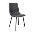 Dining Chair - Set of 4 - Dark Grey Faux Leather