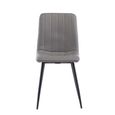 Dining Chair - Set of 4 - Grey Faux Leather