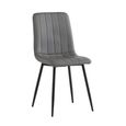 Dining Chair - Set of 4 - Grey Faux Leather