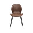 Fontana Dining Chair - Set of 2 - Antique Tan Faux Leather