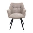 Poppy Dining Armchairs - Set of 2 - Taupe Fabric