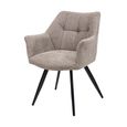 Poppy Dining Armchairs - Set of 2 - Taupe Fabric