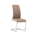 Soho Dining Chair - Set of 2 - Chrome Cantilever - Cappuccino Faux Leather