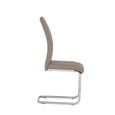 Soho Dining Chair - Set of 2 - Chrome Cantilever - Cappuccino Faux Leather