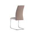 Soho Dining Chair - Set of 2 - Chrome Cantilever - Cappuccino Faux Leather
