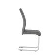 Soho Dining Chair - Set of 2 - Chrome Cantilever - Grey Faux Leather