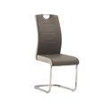 Venice Dining Chair - Set of 2 - Chrome Cantilever - Grey Faux Leather