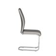Venice Dining Chair - Set of 2 - Chrome Cantilever - Grey Faux Leather