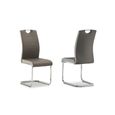 Venice Dining Chair - Set of 2 - Chrome Cantilever - Grey Faux Leather