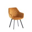 Viola Swivel Dining Chair - Set of 2 - Antique Gold Velvet Fabric