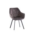 Viola Swivel Dining Chair - Set of 2 - Graphite Velvet Fabric