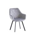 Viola Swivel Dining Chair - Set of 2 - Silver Fabric