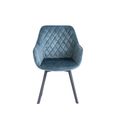 Viola Swivel Dining Chair - Set of 2 - Teal Velvet Fabric