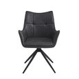 Vito Swivel Dining Armchairs - Set of 2 - Charcoal Faux Leather