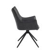 Vito Swivel Dining Armchairs - Set of 2 - Charcoal Faux Leather