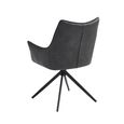 Vito Swivel Dining Armchairs - Set of 2 - Charcoal Faux Leather