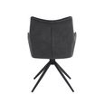 Vito Swivel Dining Armchairs - Set of 2 - Charcoal Faux Leather