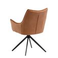 Vito Swivel Dining Armchairs - Set of 2 - Tan Faux Leather